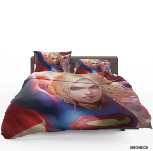 Supergirl Blonde Blue Eyes DC Heroine Comic Bedding Set