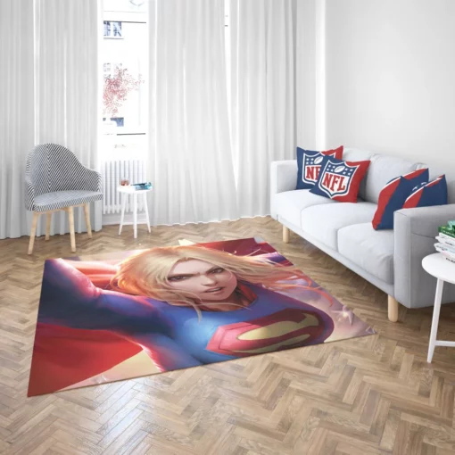 Supergirl Blonde Blue Eyes DC Heroine Comic Rug 2