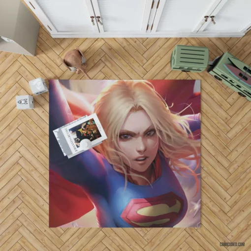 Supergirl Blonde Blue Eyes DC Heroine Comic Rug