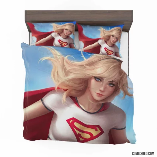 Supergirl Blonde Blue Eyes Heroine Comic Bedding Set 1