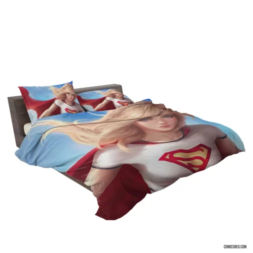 Supergirl Blonde Blue Eyes Heroine Comic Bedding Set 2