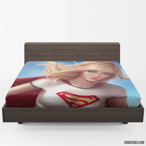 Supergirl Blonde Blue Eyes Heroine Comic Fitted Sheet