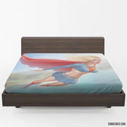 Supergirl Blonde DC Flying Hero Comic Fitted Sheet