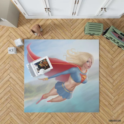Supergirl Blonde DC Flying Hero Comic Rug