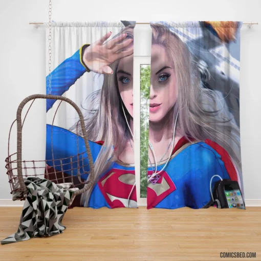 Supergirl Blonde DC Kryptonian Comic Curtain