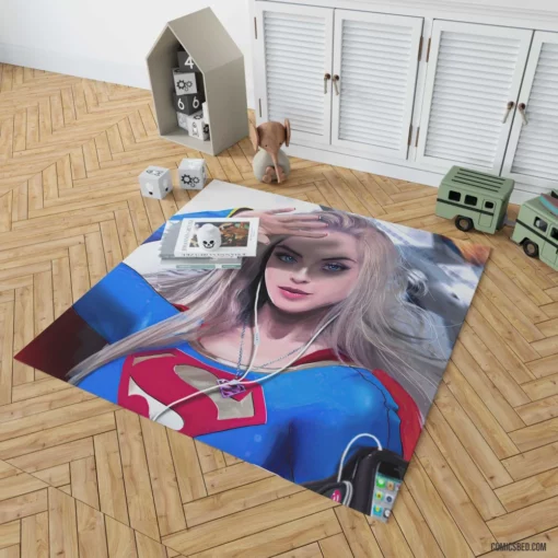 Supergirl Blonde DC Kryptonian Comic Rug 1