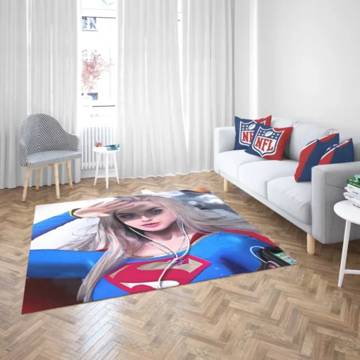 Supergirl Blonde DC Kryptonian Comic Rug 2