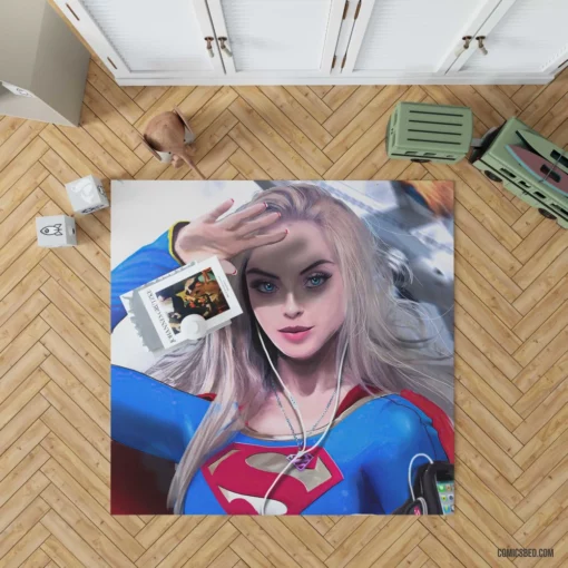 Supergirl Blonde DC Kryptonian Comic Rug