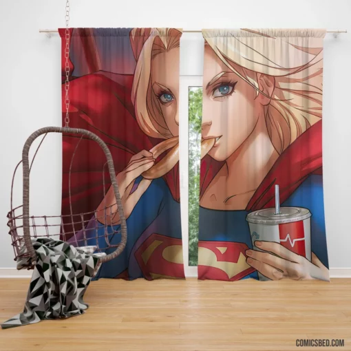 Supergirl Blonde DC Superhero Comic Curtain