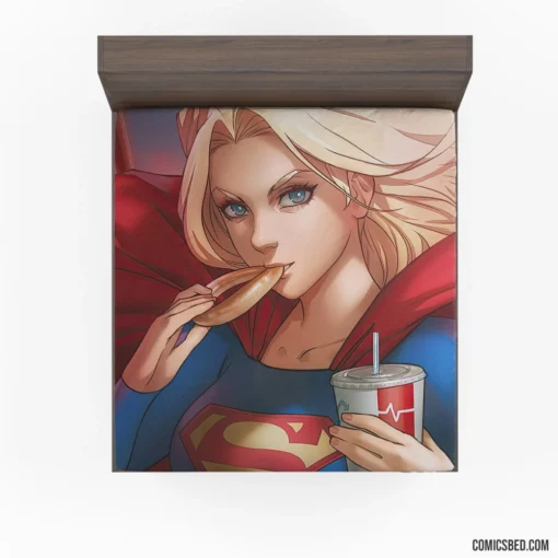 Supergirl Blonde DC Superhero Comic Fitted Sheet 1