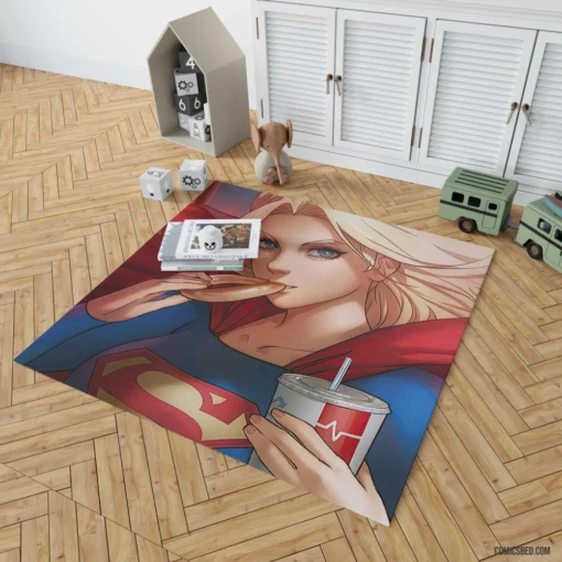 Supergirl Blonde DC Superhero Comic Rug 1