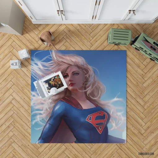 Supergirl DC Blonde-Haired Girl Hero Comic Rug