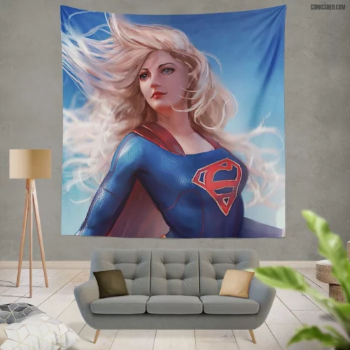 Supergirl DC Blonde-Haired Girl Hero Comic Wall Tapestry