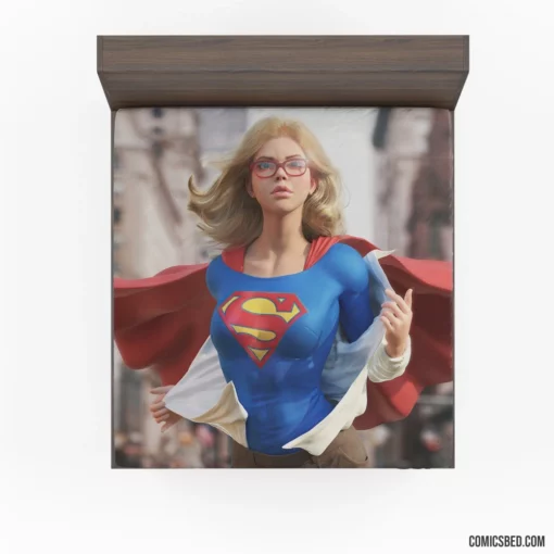 Supergirl DC Blonde-Haired Heroine Comic Fitted Sheet 1