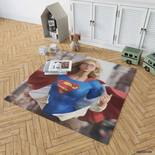 Supergirl DC Blonde-Haired Heroine Comic Rug 1