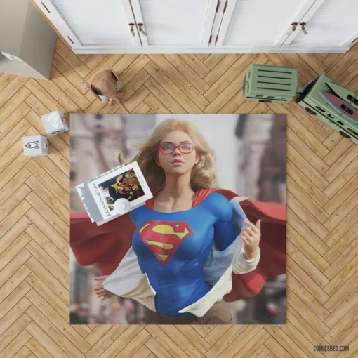 Supergirl DC Blonde-Haired Heroine Comic Rug