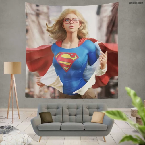 Supergirl DC Blonde-Haired Heroine Comic Wall Tapestry