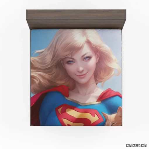 Supergirl DC Blonde Heroine Comic Fitted Sheet 1