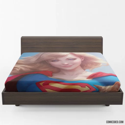 Supergirl DC Blonde Heroine Comic Fitted Sheet