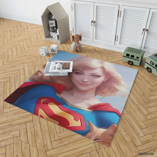 Supergirl DC Blonde Heroine Comic Rug 1