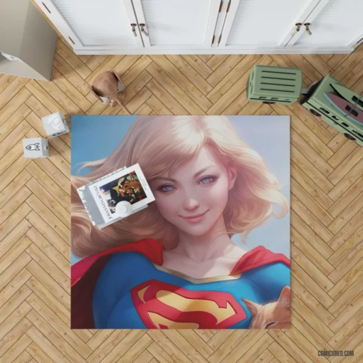 Supergirl DC Blonde Heroine Comic Rug