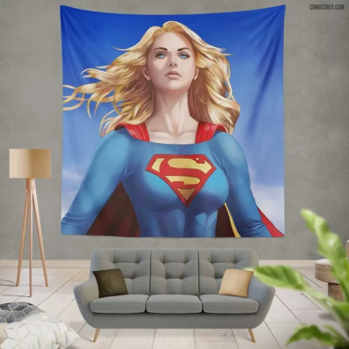 Supergirl DC Blonde Savior Comic Wall Tapestry