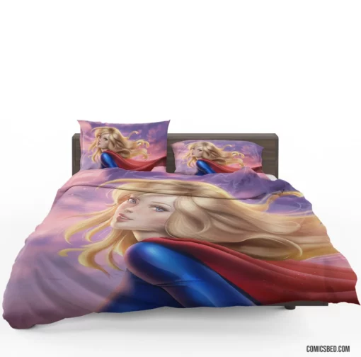 Supergirl DC Heroine with Blue Eyes Comic Bedding Set