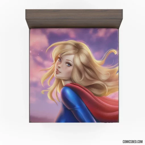 Supergirl DC Heroine with Blue Eyes Comic Fitted Sheet 1