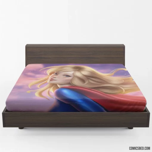 Supergirl DC Heroine with Blue Eyes Comic Fitted Sheet