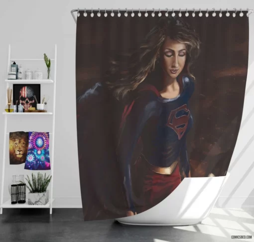 Supergirl DC Kryptonian Hero Comic Shower Curtain