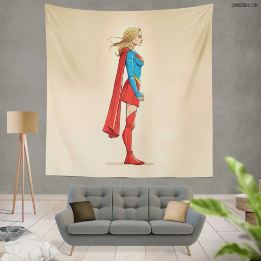 Supergirl DC Superpowered Heroine Comic Wall Tapestry