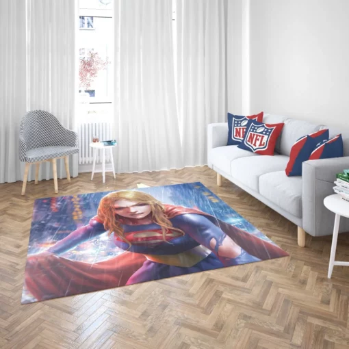 Supergirl Rain DC Flying Heroine Comic Rug 2