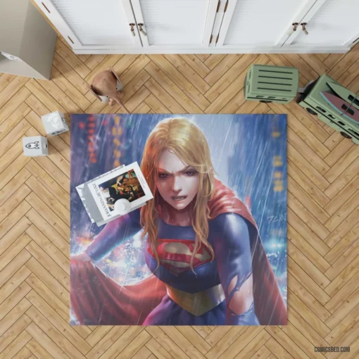 Supergirl Rain DC Flying Heroine Comic Rug