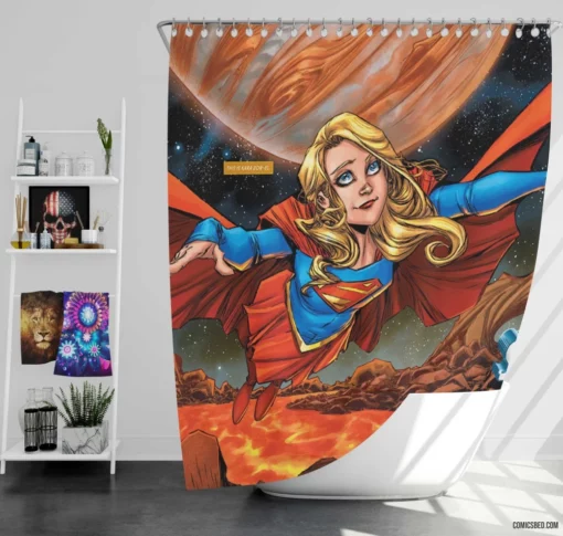 Supergirl Rebirth 1 Heroic Return Comic Shower Curtain