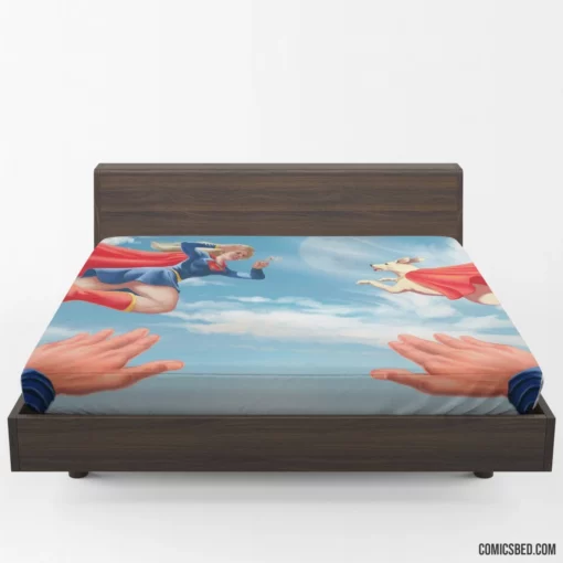 Supergirl and Krypto Super Duo Comic Fitted Sheet