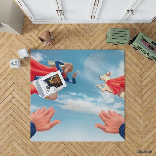 Supergirl and Krypto Super Duo Comic Rug