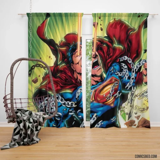 Superman DC Enduring Heroic Feats Comic Curtain