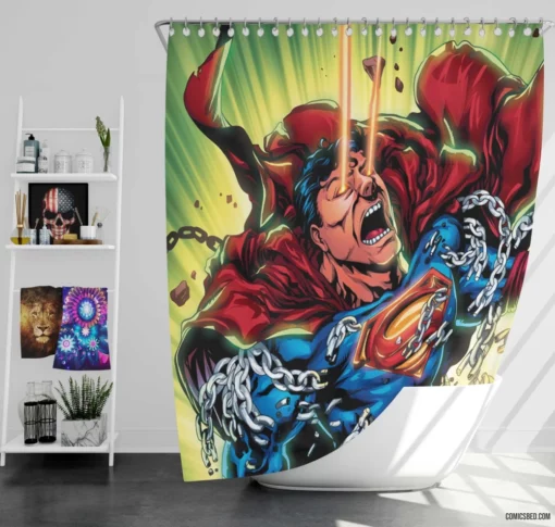 Superman DC Enduring Heroic Feats Comic Shower Curtain