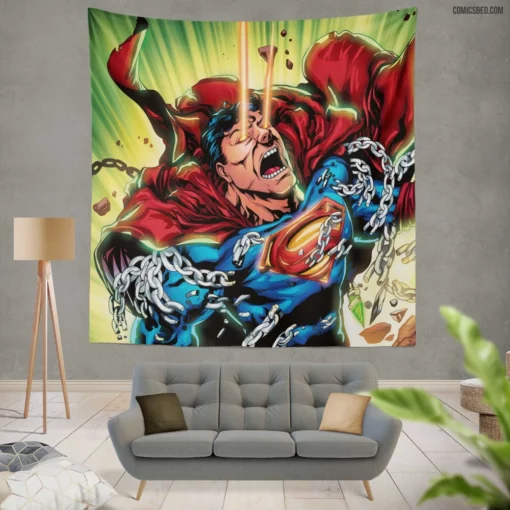 Superman DC Enduring Heroic Feats Comic Wall Tapestry