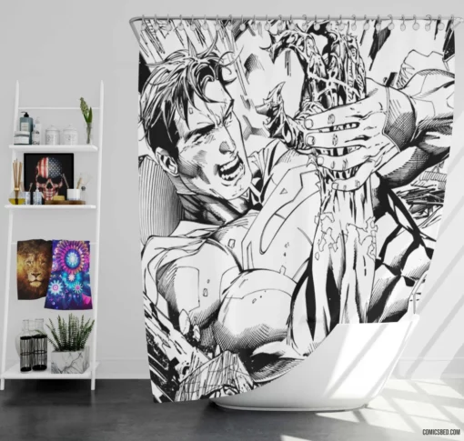 Superman DC Heroic Icon Comic Shower Curtain