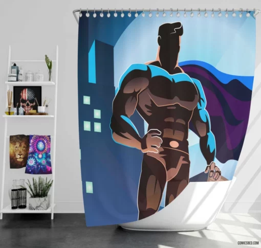 Superman DC Heroic Icon Unveiled Comic Shower Curtain