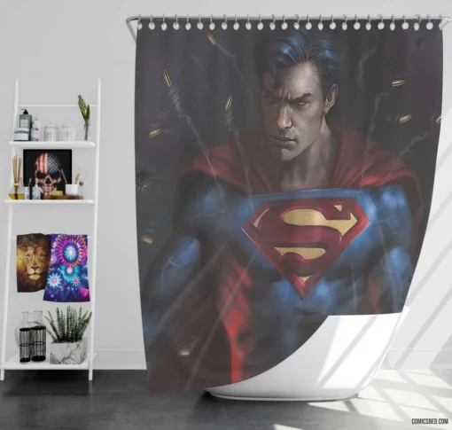 Superman DC Heroic Legacy Continues Comic Shower Curtain