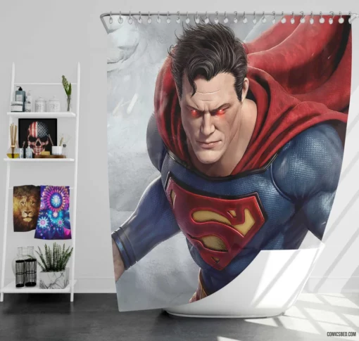 Superman DC Iconic Kryptonian Hero Comic Shower Curtain