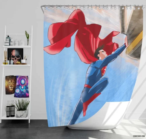 Superman DC Legendary Hero Comic Shower Curtain