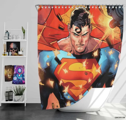 Superman DC Legendary Hero Returns Comic Shower Curtain