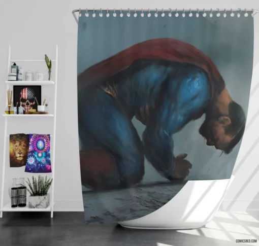 Superman DC Legendary Hero Soars Comic Shower Curtain