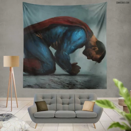 Superman DC Legendary Hero Soars Comic Wall Tapestry