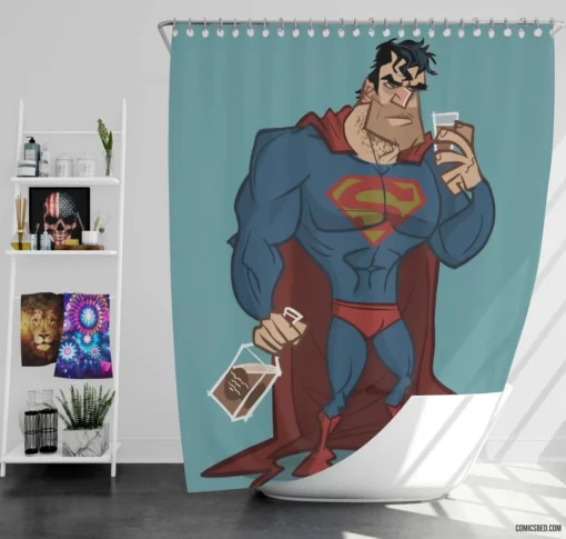 Superman DC Legendary Iconic Hero Comic Shower Curtain