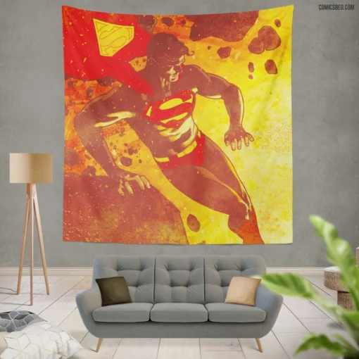 Superman DC Man of Steel Super Hero Comic Wall Tapestry