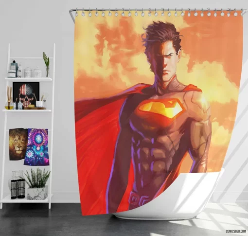 Superman DC Mighty Man of Steel Comic Shower Curtain